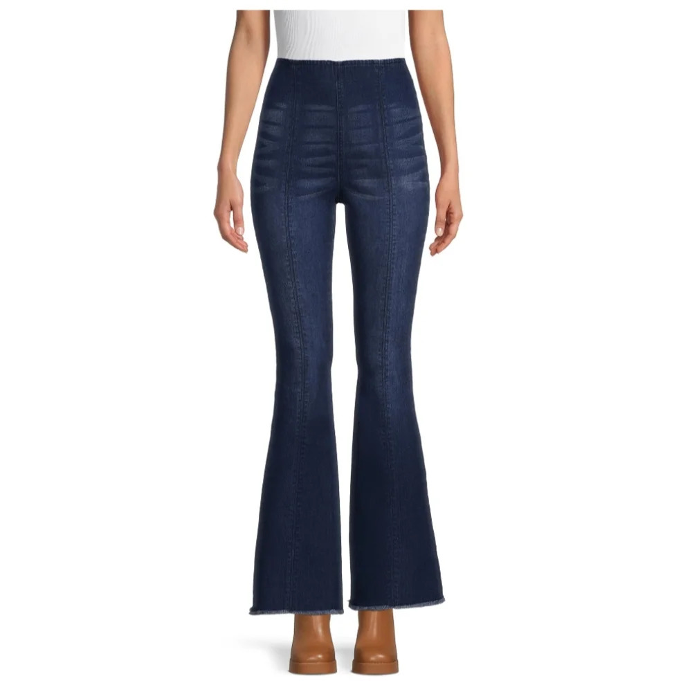 Juniors Pull On Flare Jeans Dark Wash XXL (19)